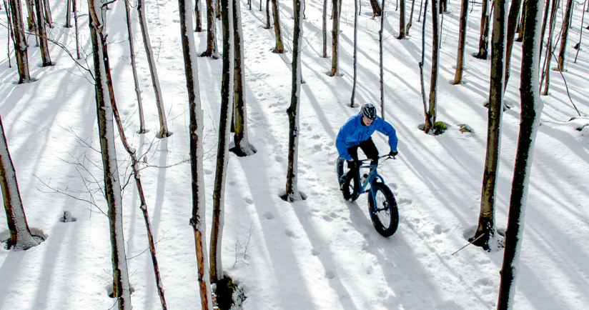 Fat bike dans la neige